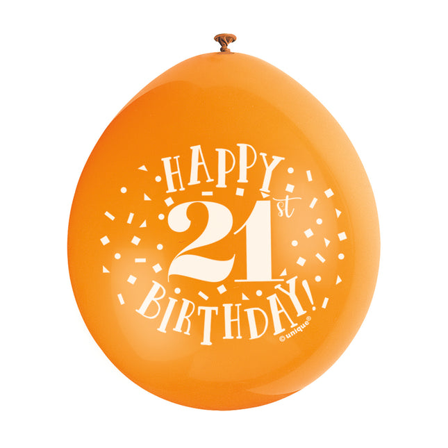 Luftballons Happy Birthday 21 Jahre 28cm 10Stk