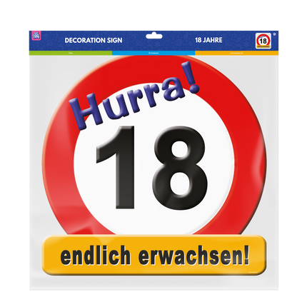 Türschild 18 Jahre 50cm