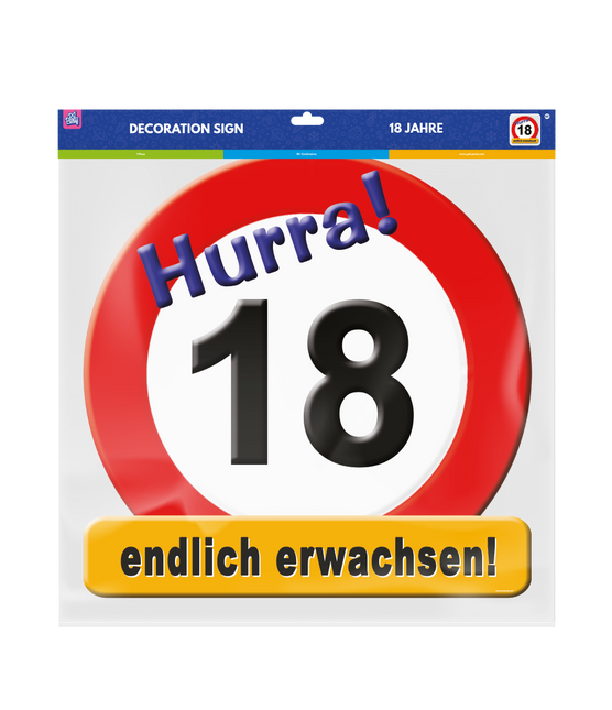 Türschild 18 Jahre 50cm