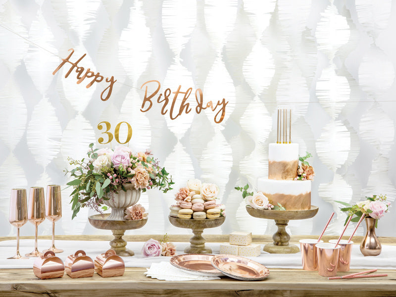 Geburtstag Buchstabengirlande Happy Birthday Rose Gold 62cm