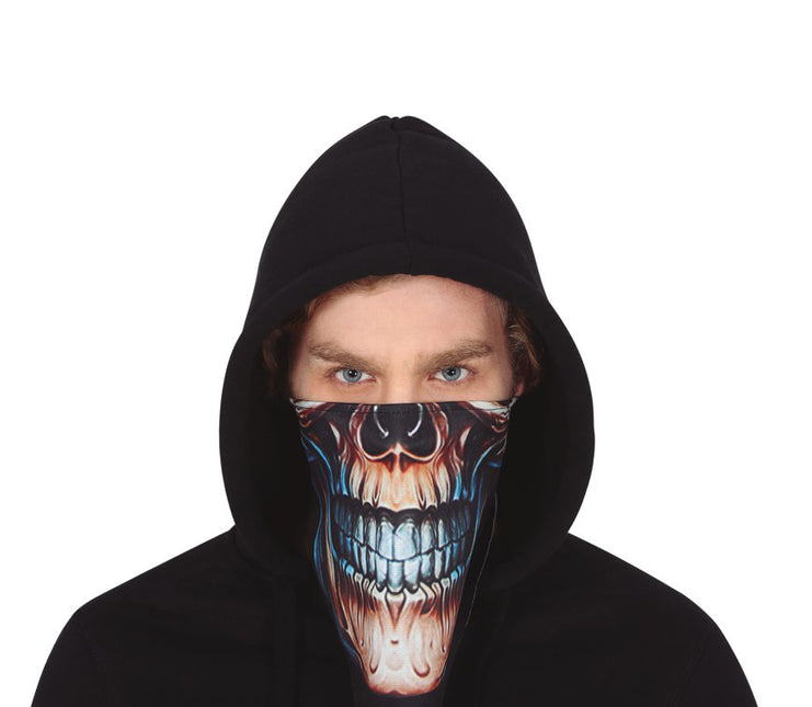 Halloween Bandana Maske Totenkopf Klettverschluss