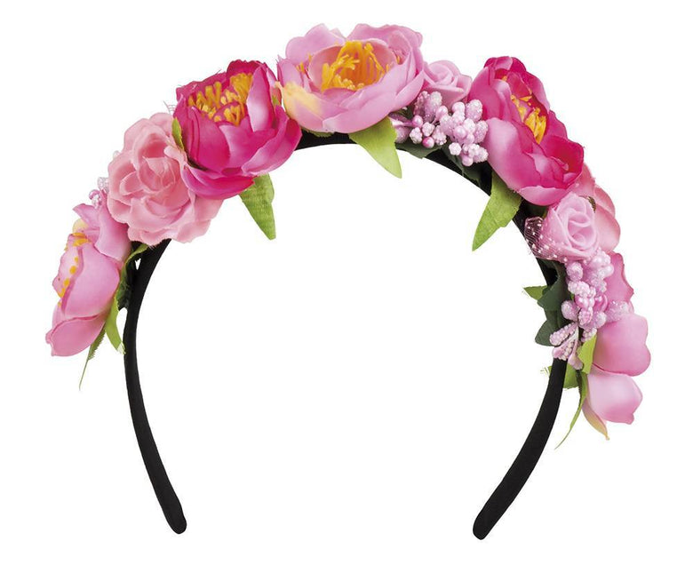 Floraler Haarreif Rosa Diadem