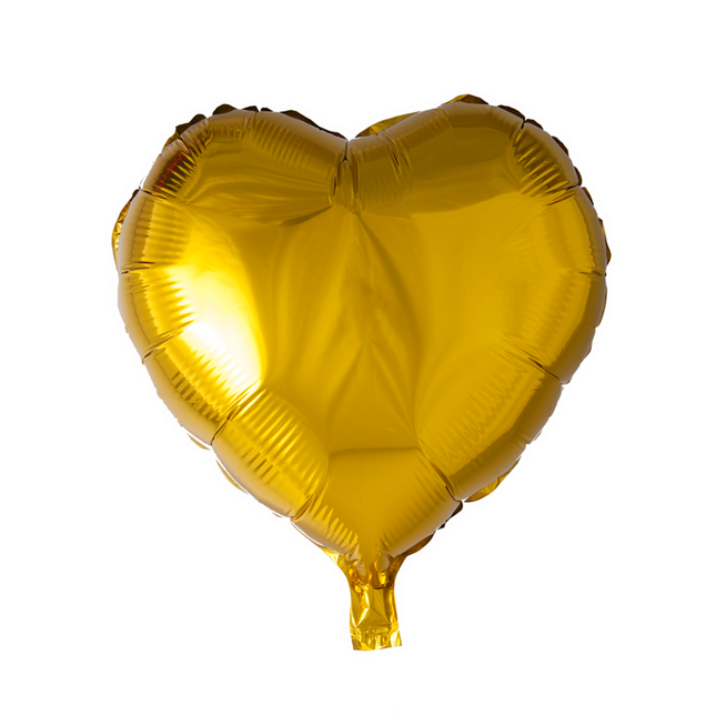 Helium Ballon Herz Gold 45cm leer