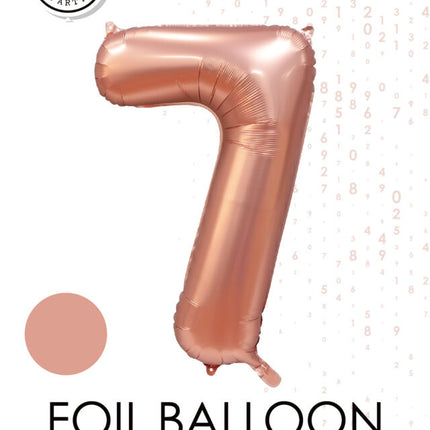 Rose Gold Figur Ballon 7 Jahre Glanz 86cm