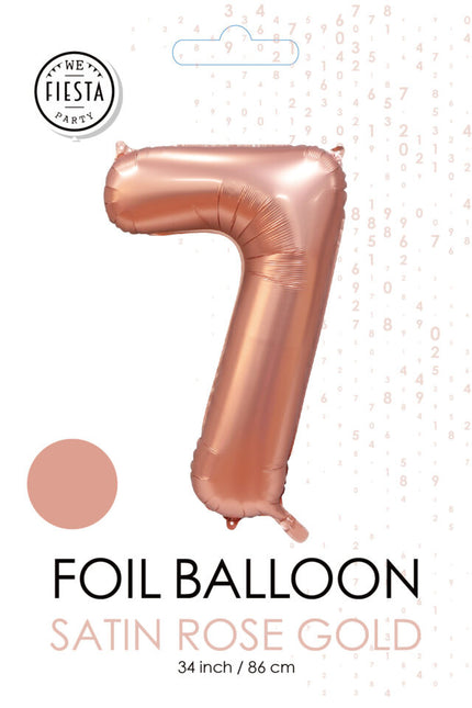 Rose Gold Figur Ballon 7 Jahre Glanz 86cm