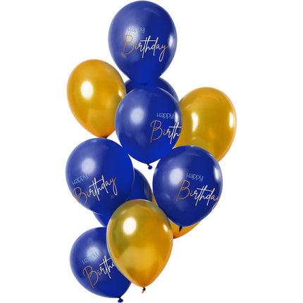 Happy Birthday Ballons Blau 30cm 12Stk