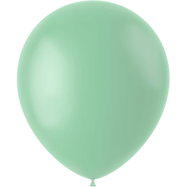 Mintgrüne Luftballons Puderpistole 33cm 10Stk