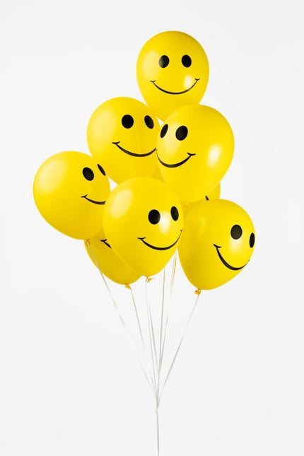 Gelbe Luftballons Smiley 30,5cm 8Stück