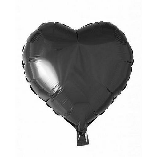 Helium Ballon Herz Schwarz 46cm leer