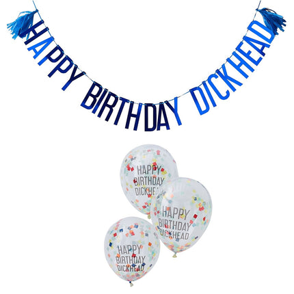 Blaue Ballons Set Happy Birthday Dickkopf 2.5m