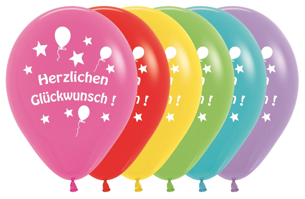 Luftballons Herzlichen Gluckwunsch Mix 30cm 12 Stück