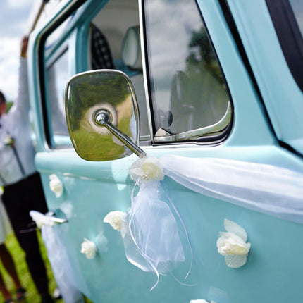 Autodekoration Weiße Blume 1,8m 2Stück