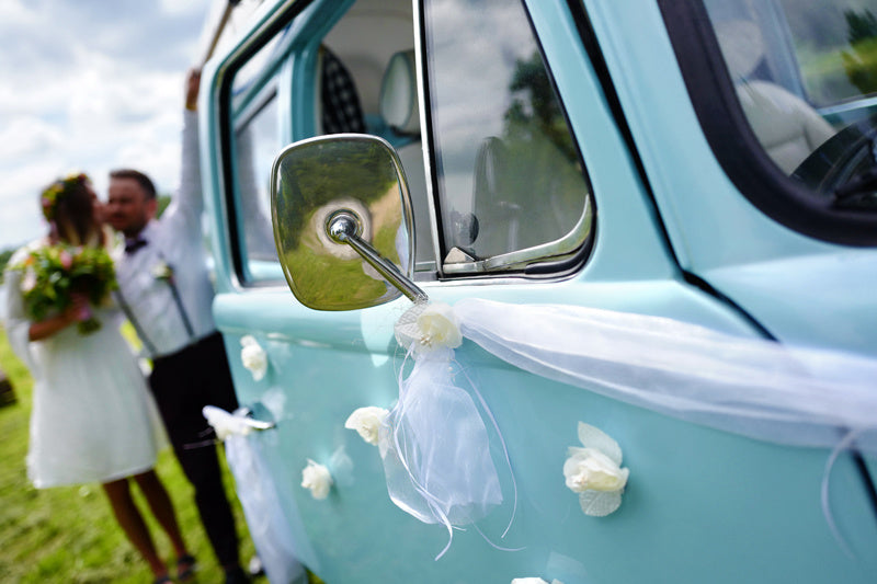 Autodekoration Weiße Blume 1,8m 2Stück