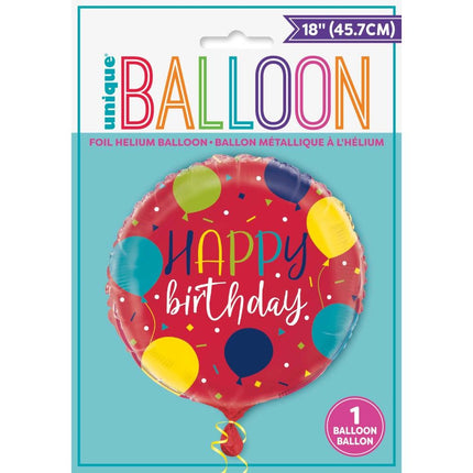 Helium Ballon Happy Birthday Ballons Rot 45cm leer