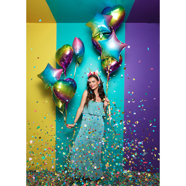 Regenbogen Helium Ballon Herz Leer 45cm