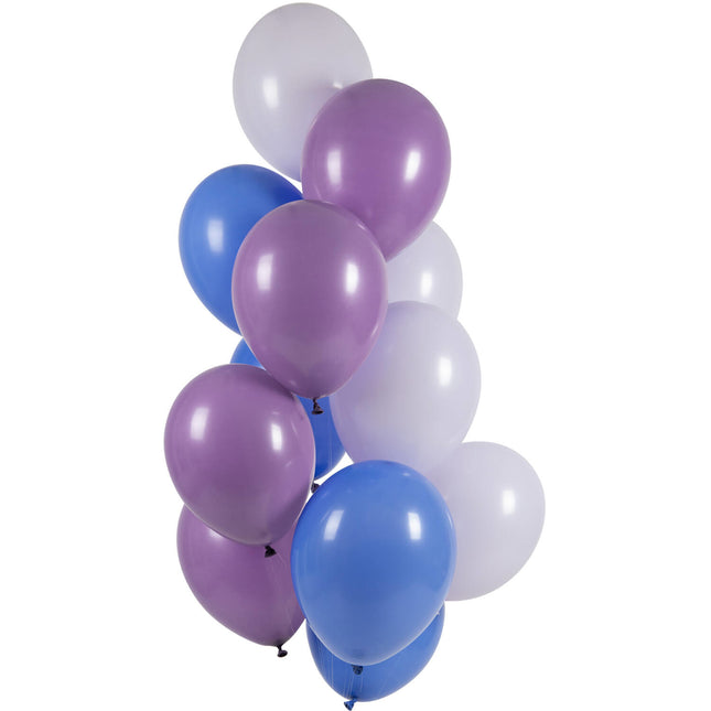 Lila Weiß Blau Luftballons Set 33cm 12Stück