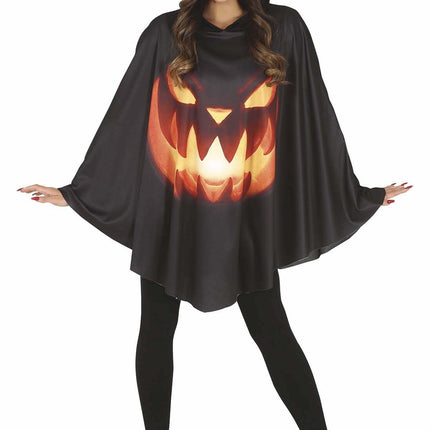 Kürbis Halloween Poncho Damen