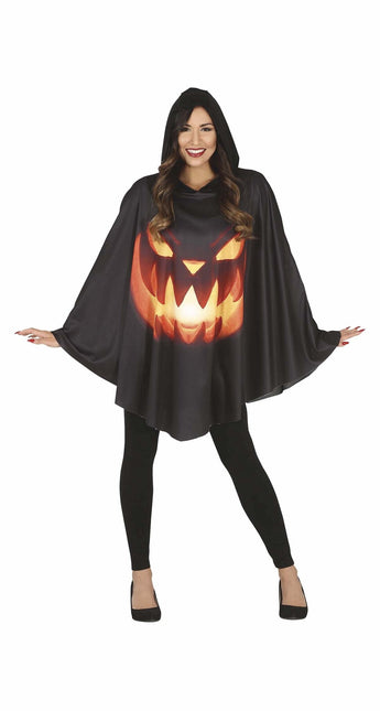 Kürbis Halloween Poncho Damen