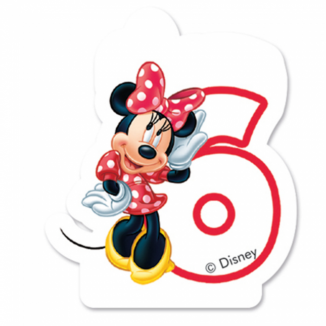 Minnie Mouse Kerze 6 Jahre