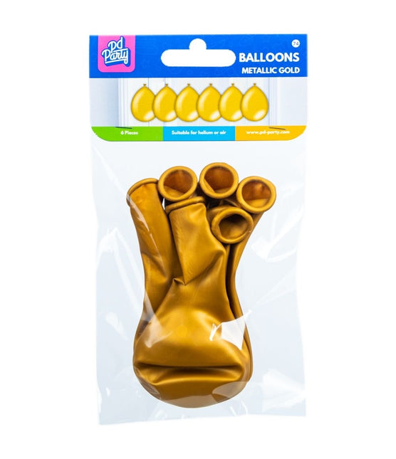 Gold Ballons Metallic 30cm 6Stk