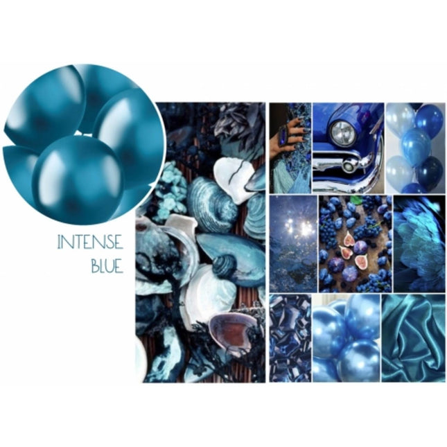 Blaue Ballons Chrom 33cm 10Stk