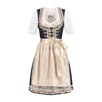 Weiß Blaues Dirndlkleid Oktoberfest Damen 2 Stück