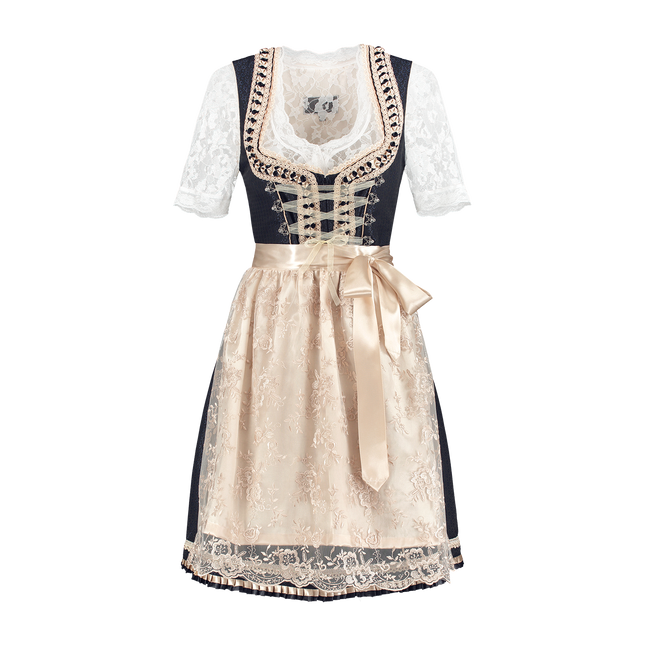 Weiß Blaues Dirndlkleid Oktoberfest Damen 2 Stück