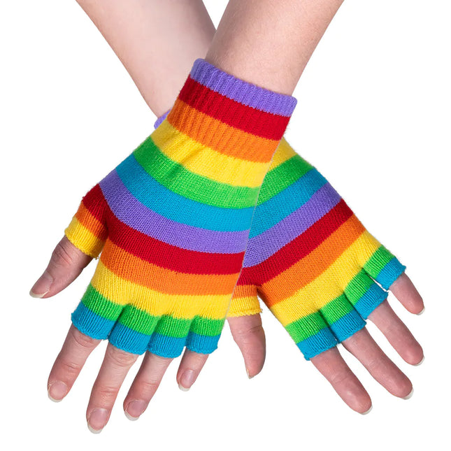 Regenbogen Handschuhe Fingerlos