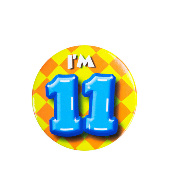 Ich bin 11 Button 11 Jahre 5,5cm