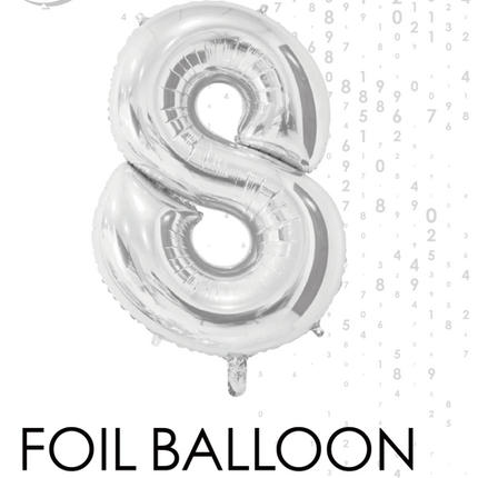 Folienballon Figur 8 Silber 66cm