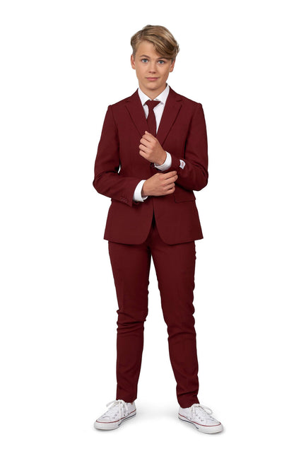 Bordeauxroter Anzug Junge Teenager OppoSuits