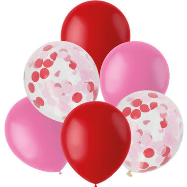 Ballons Mix Rot & Rosa 30cm 6Stück