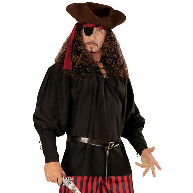 Piratenbluse Schwarz Männer