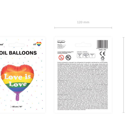 Helium Ballon Love Is Love Leer 35cm