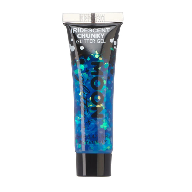 Moon Glitter Iridescent Chunky Glitter Gel Blue 12ml