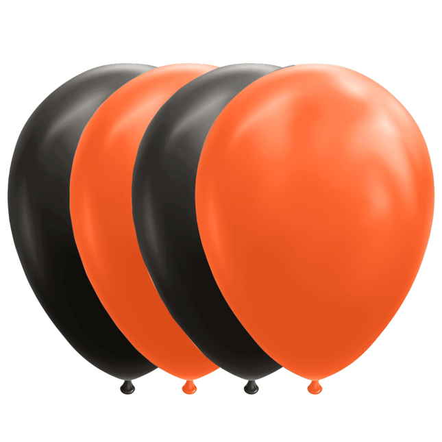 Ballons Schwarz/Orange 30,5cm 10Stk.