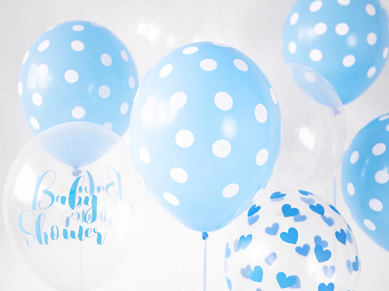 Transparente Ballons Blaue Herzen