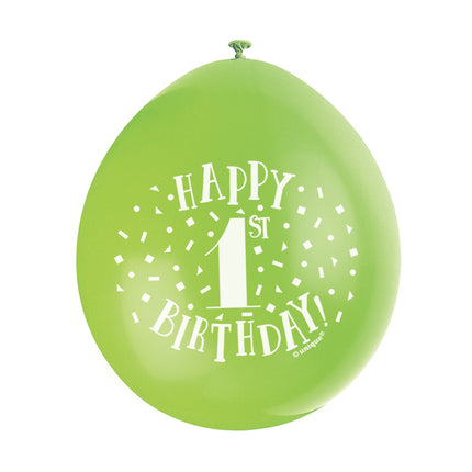 Luftballons Happy Birthday 1 Jahr 28cm 10Stk