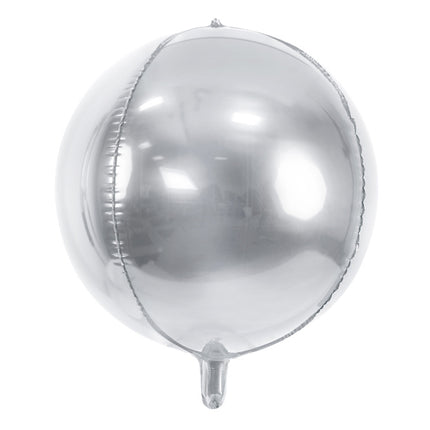 Helium Ballon Rund Silber Leer 40cm