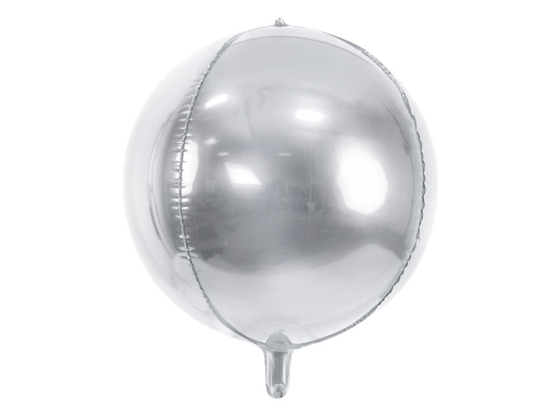 Helium Ballon Rund Silber Leer 40cm