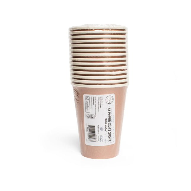 Rose Gold Becher Papier 210ml 14Stk