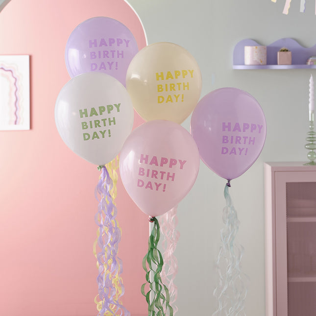 Happy Birthday Ballons Set Bunt