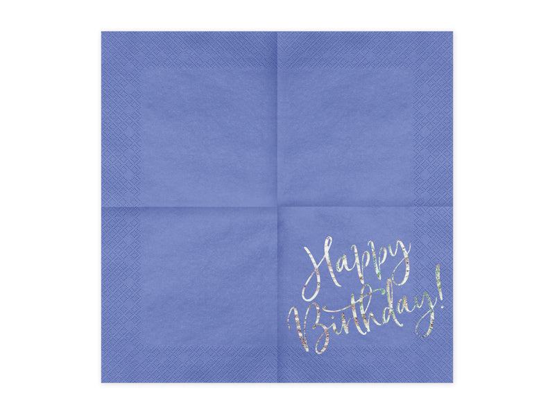 Servietten Happy Birthday Blau 33cm 20Stück