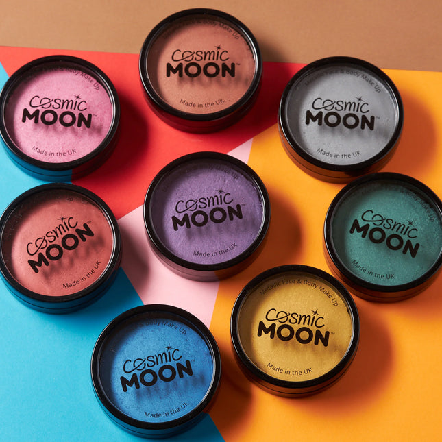 Cosmic Moon Metallic Pro Face Paint Cake Pots Silber 36g