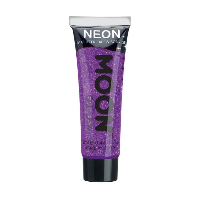 Moon Glow Neon UV Fine Glitter Gel Lila 12ml