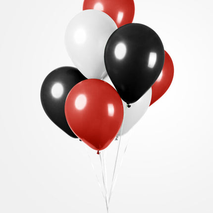 Rot Weiß Schwarz Luftballons 30cm 10Stück