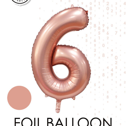 Rose Gold Figur Ballon 6 Jahre Glanz 86cm