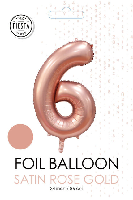 Rose Gold Figur Ballon 6 Jahre Glanz 86cm