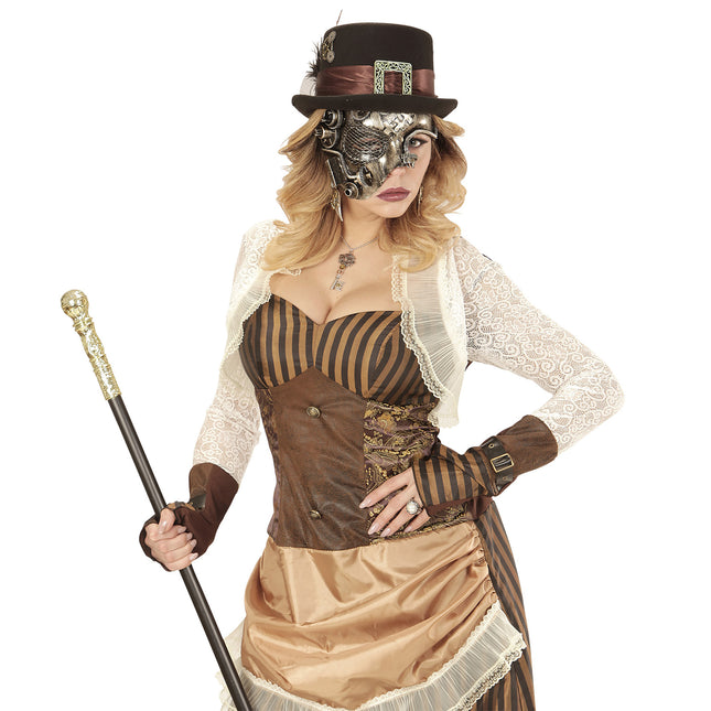 Steampunk Maske Silber