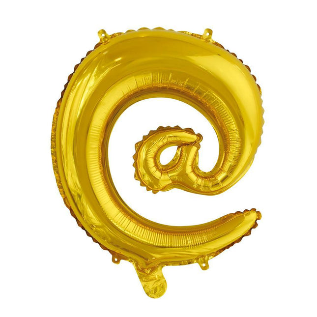 Folienballon Monkey Tail @ Gold 41cm mit Strohhalm
